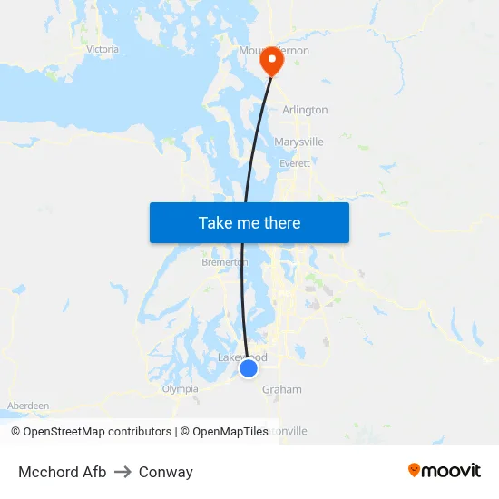 Mcchord Afb to Conway map