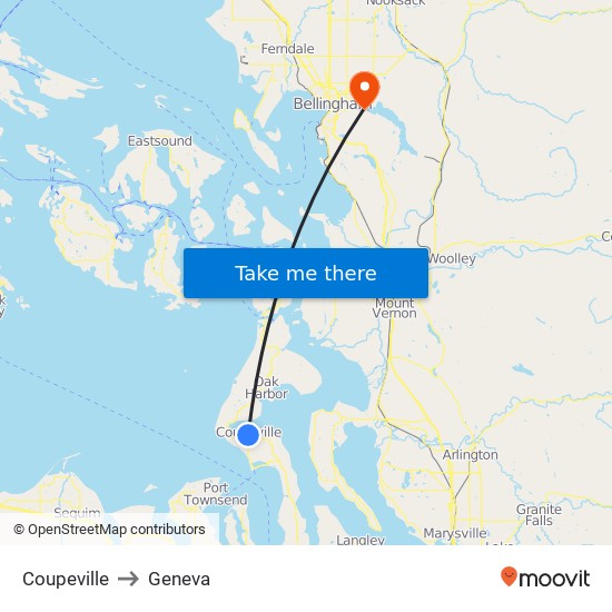 Coupeville to Geneva map