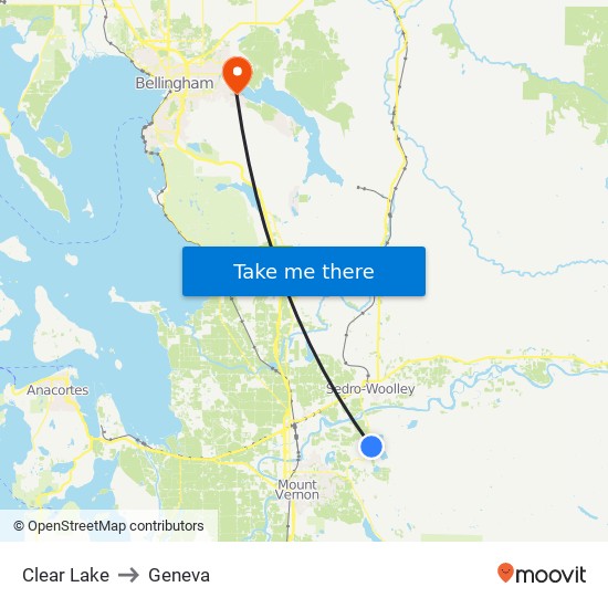 Clear Lake to Geneva map