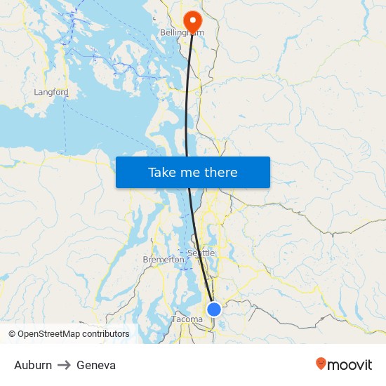 Auburn to Geneva map
