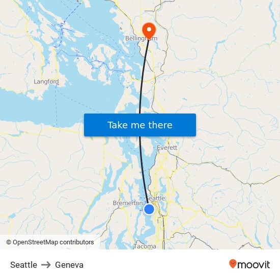 Seattle to Geneva map