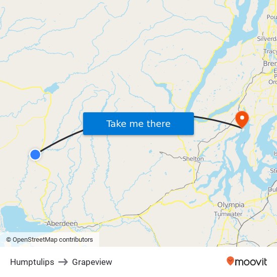 Humptulips to Grapeview map