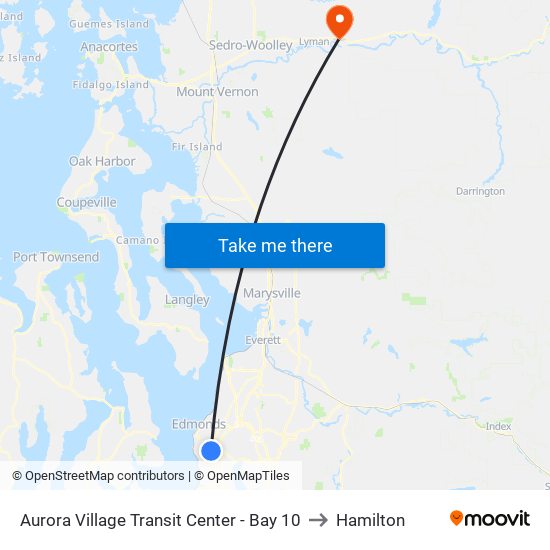 Aurora Village Transit Center - Bay 10 to Hamilton map