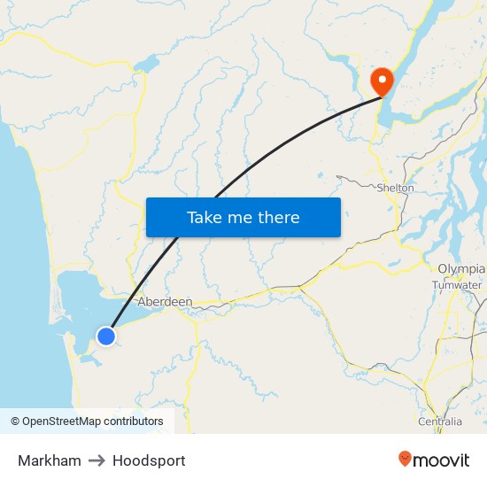 Markham to Hoodsport map