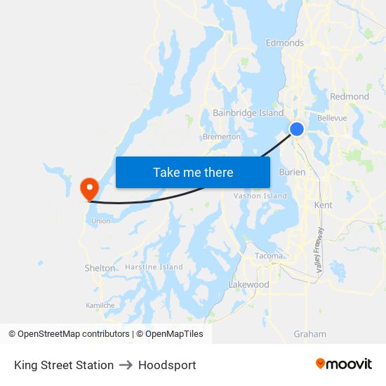 King Street Station to Hoodsport map