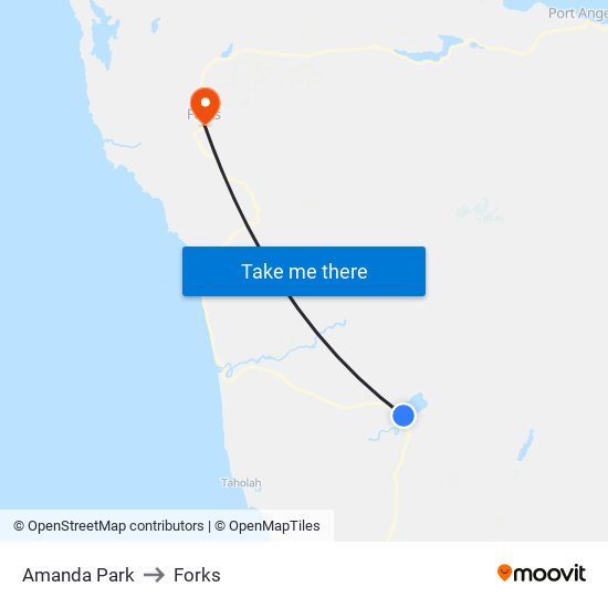 Amanda Park to Forks map