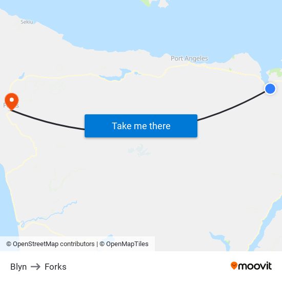 Blyn to Forks map