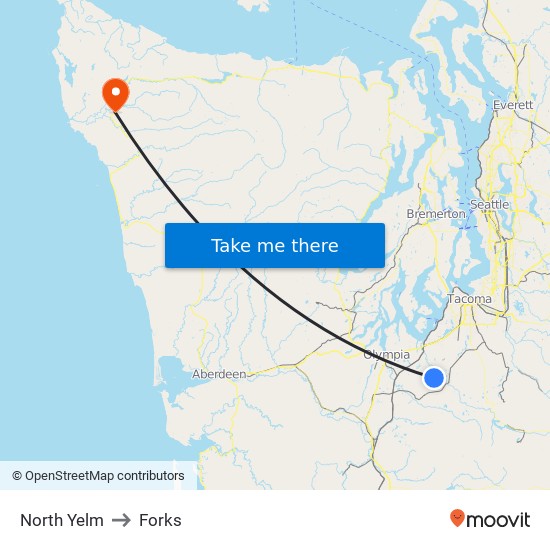 North Yelm to Forks map