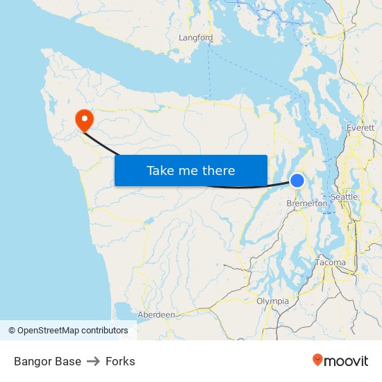 Bangor Base to Forks map