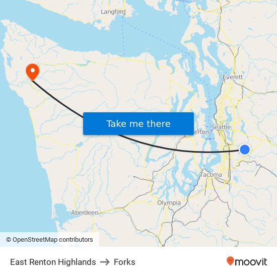 East Renton Highlands to Forks map