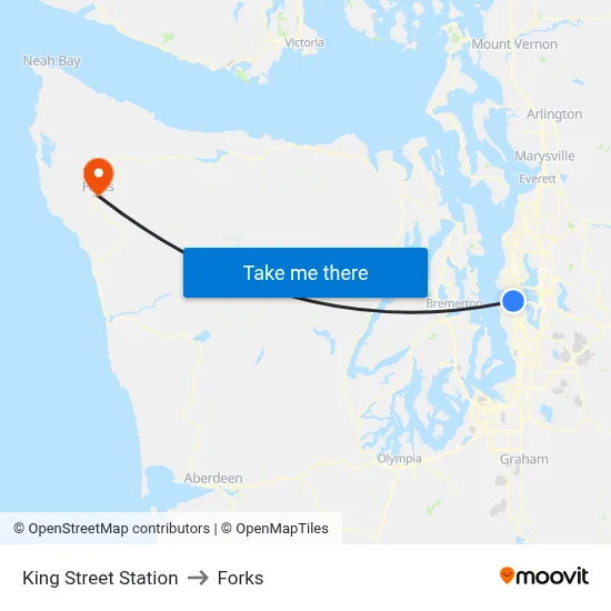 King Street Station to Forks map