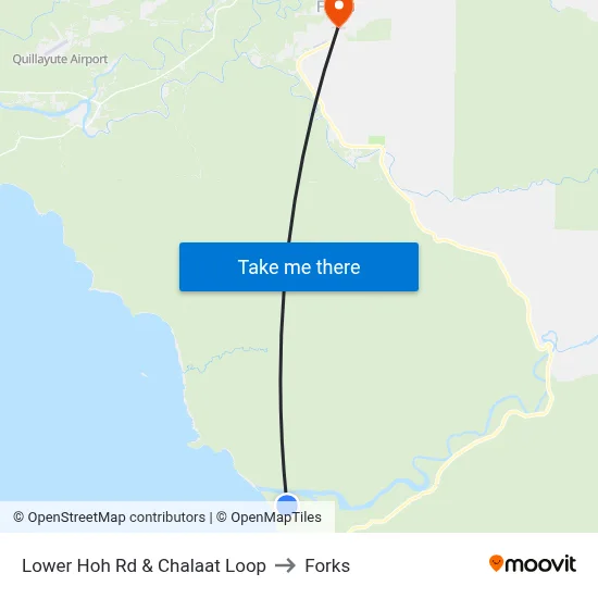 Lower Hoh Rd & Chalaat Loop to Forks map