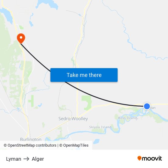 Lyman to Alger map