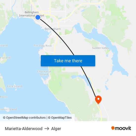 Marietta-Alderwood to Alger map