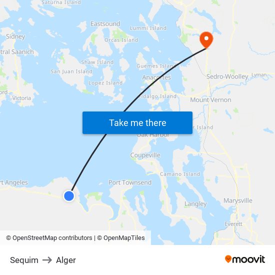 Sequim to Alger map