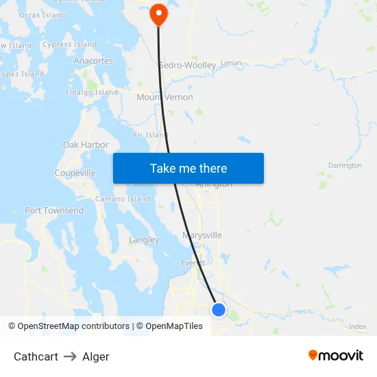 Cathcart to Alger map