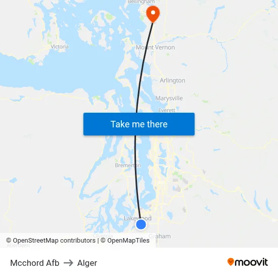 Mcchord Afb to Alger map