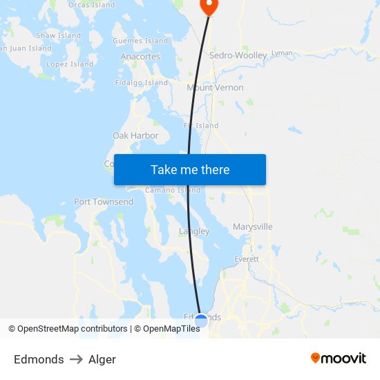 Edmonds to Alger map