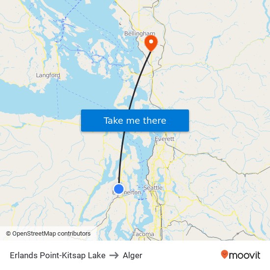 Erlands Point-Kitsap Lake to Alger map