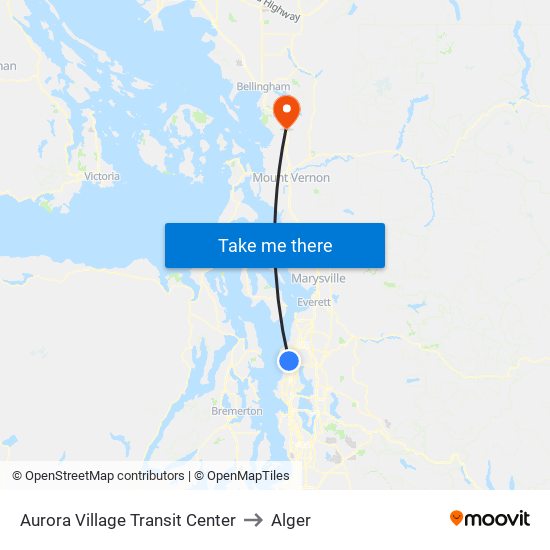 Aurora Village Transit Center to Alger map