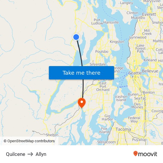 Quilcene to Allyn map