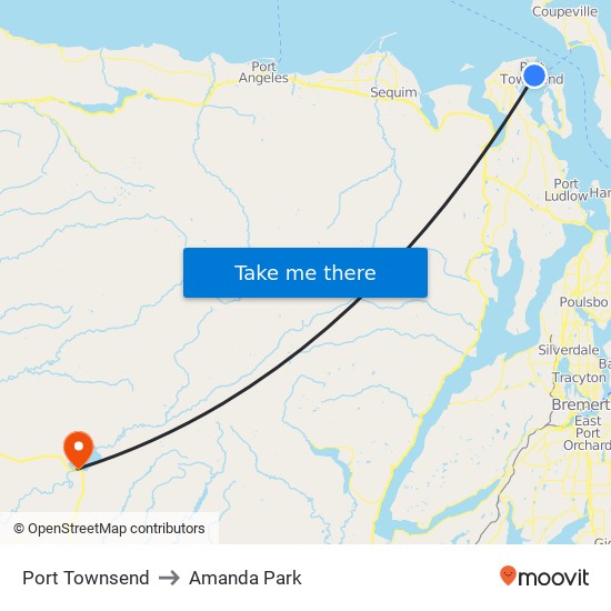 Port Townsend to Amanda Park map