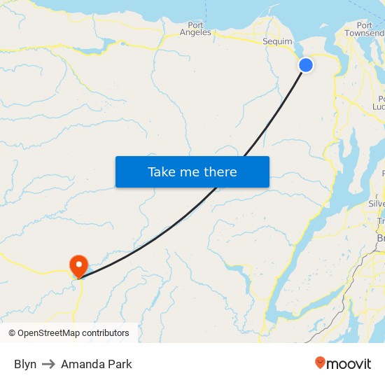 Blyn to Amanda Park map