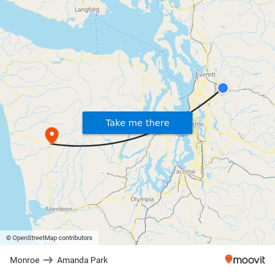Monroe to Amanda Park map