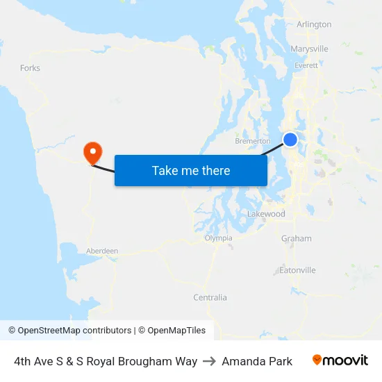 4th Ave S & S Royal Brougham Way to Amanda Park map