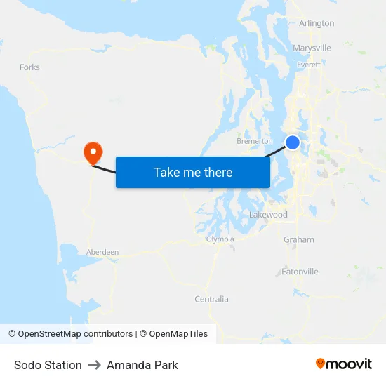 Sodo Station to Amanda Park map