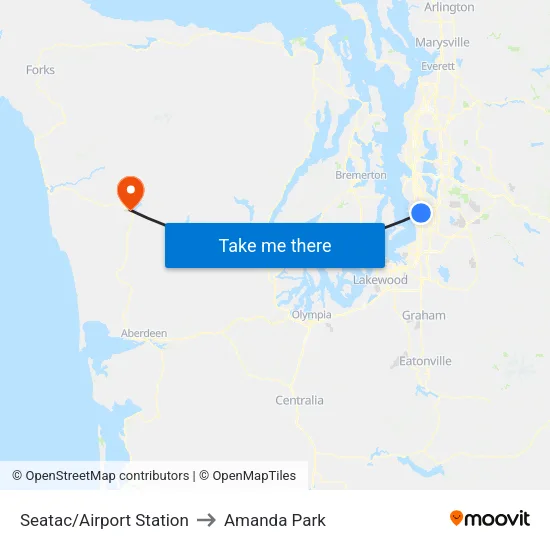 Seatac/Airport Station to Amanda Park map