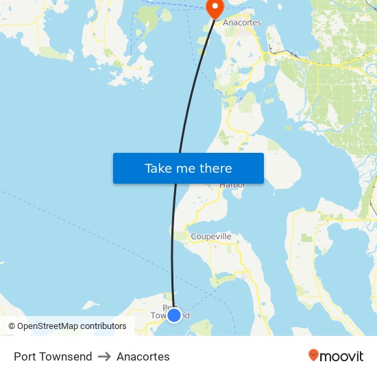 Port Townsend to Anacortes map