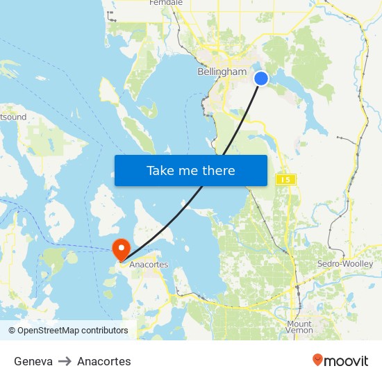 Geneva to Anacortes map