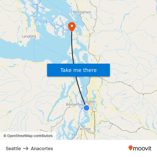 Seattle to Anacortes map