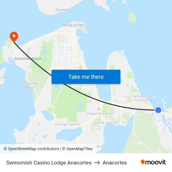 Swinomish Casino Lodge Anacortes to Anacortes map