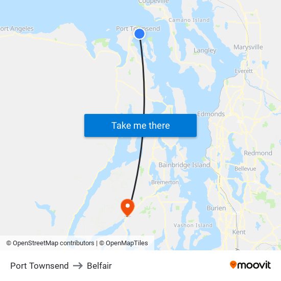 Port Townsend to Belfair map