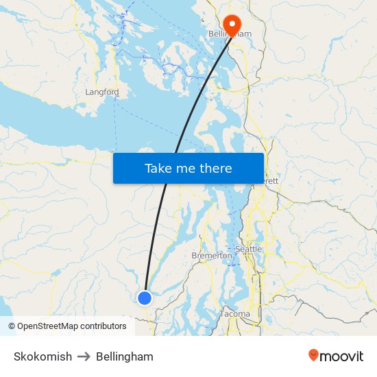 Skokomish to Bellingham map