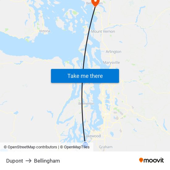 Dupont to Bellingham map