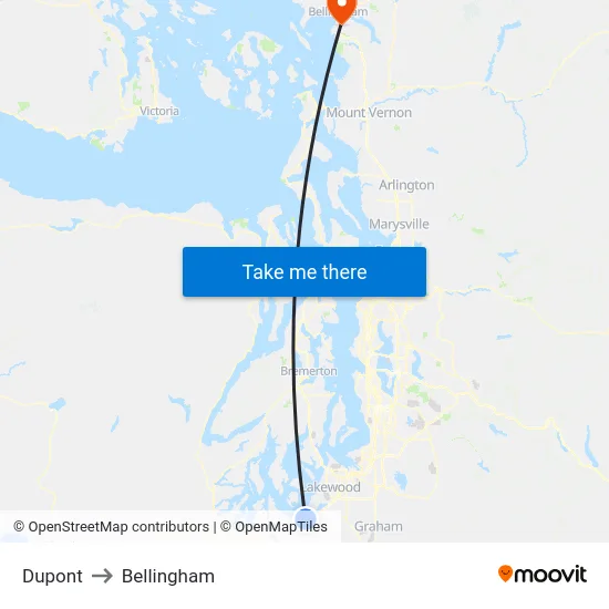 Dupont to Bellingham map