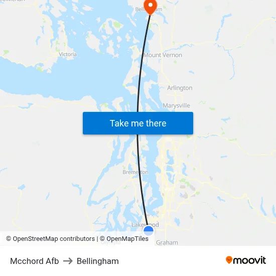 Mcchord Afb to Bellingham map