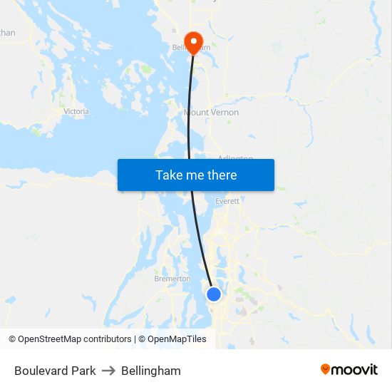 Boulevard Park to Bellingham map