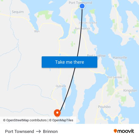Port Townsend to Brinnon map