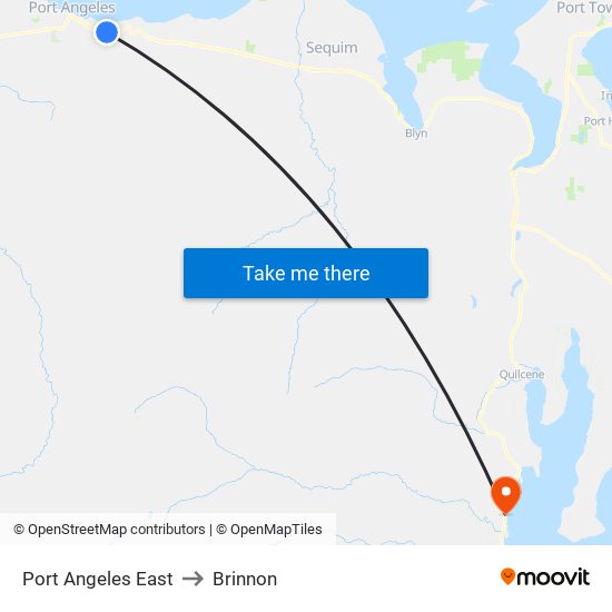 Port Angeles East to Brinnon map
