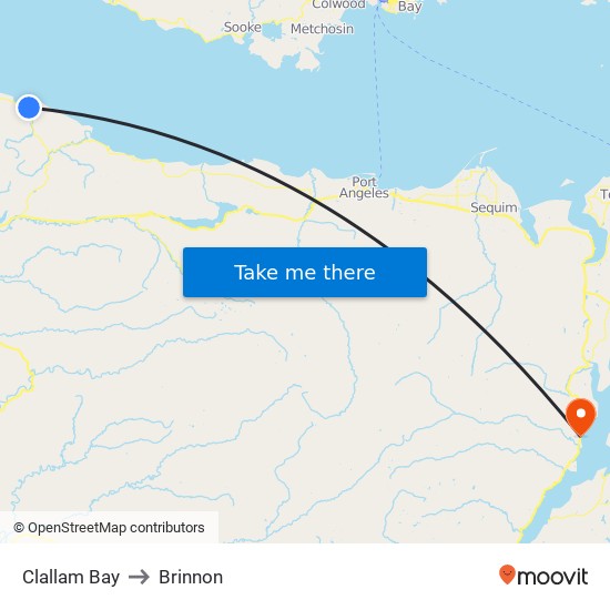 Clallam Bay to Brinnon map