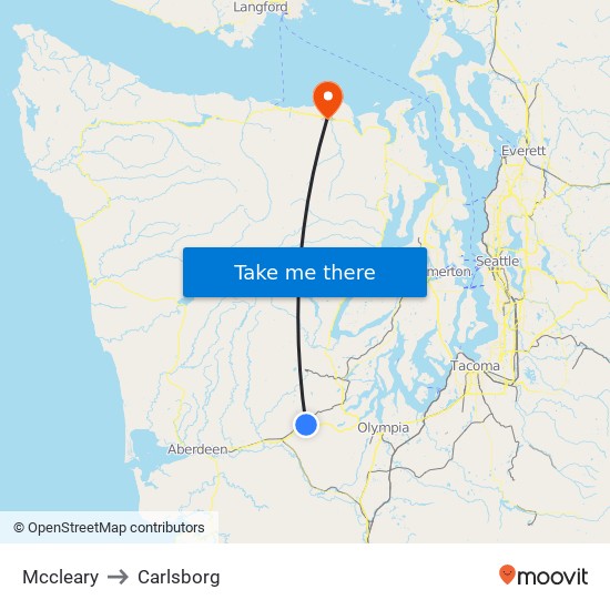 Mccleary to Carlsborg map