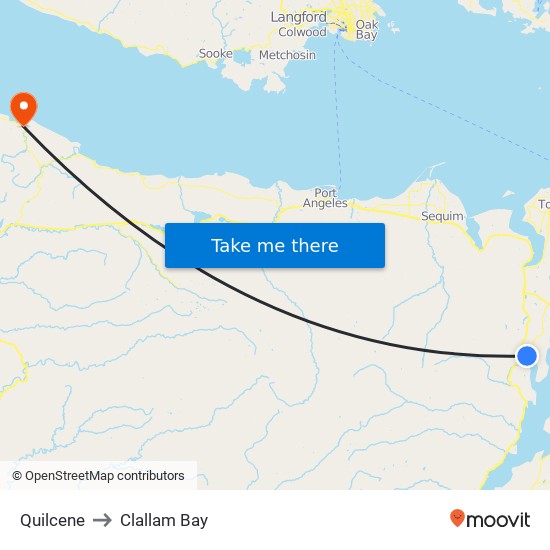 Quilcene to Clallam Bay map