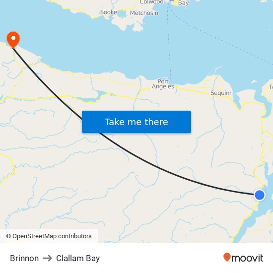 Brinnon to Clallam Bay map