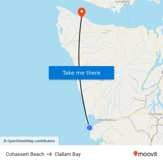 Cohassett Beach to Clallam Bay map