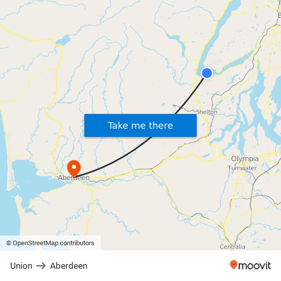 Union to Aberdeen map