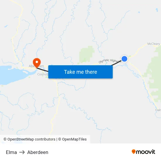 Elma to Aberdeen map